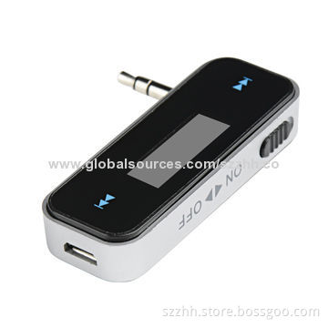 FM transmitters with iPhone and media player, working frequency 85.0 - 108.0, built-in Li-battery